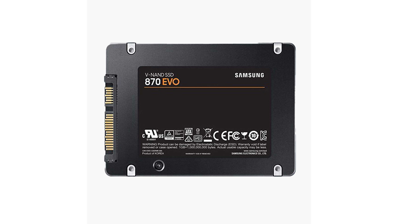 مشخصات فیزیکی SSD سامسونگ EVO 870 ظرفیت 250 گیگابایت