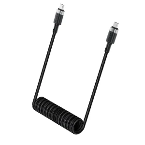 کابل Type-C به Type-C فنری ایس فست مدل 03 C14 طول 1.2 متر