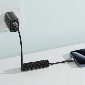 کابل Type-C به Type-C فنری ایس فست مدل 03 C14 طول 1.2 متر