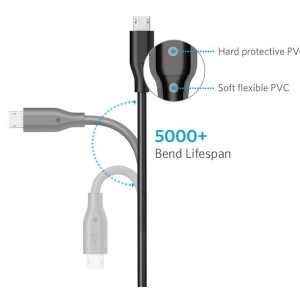 کابل تبدیل USB به Micro-USB انکر مدل A8132 طول 0.9 متر