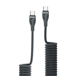 کابل فنری Type-C به Type-C بیوا مدل C25CC طول 1.8متر توان 60 وات
