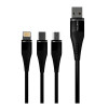 کابل تبدیل USB به Micro-USB/ Type-C/ Lightning کلومن مدل KD-24 طول کابل 1.2 متر