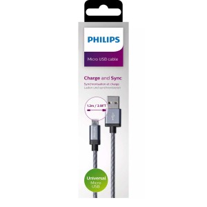 کابل شارژ USB به Micro-USB فیلیپس مدل DLC2518B طول 1.2 متر