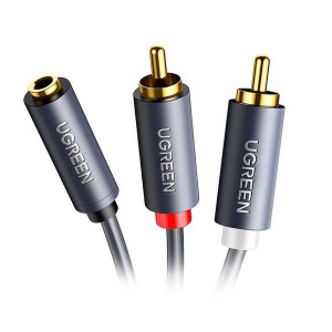 کابل 2 به 1 صدا استریو RCA به 3.5 میلی متر ماده یوگرین مدل AV102 طول 1 متر