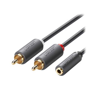 کابل 2 به 1 صدا استریو RCA به 3.5 میلی متر ماده یوگرین مدل AV102 طول 1 متر