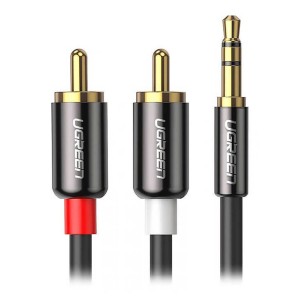 کابل 1 به 2 صدا استریو 3.5 میلی متر TRS به RCA نر یوگرین مدل AV116 طول 1.5 متر