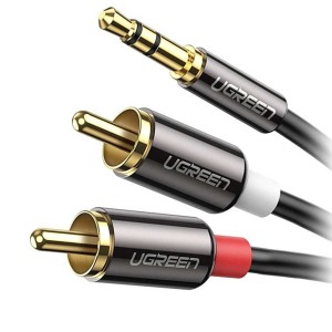 کابل 1 به 2 صدا استریو 3.5 میلی متر TRS به RCA نر یوگرین مدل AV116 طول 1.5 متر