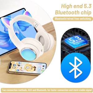 هدفون بی سیم بچگانه طرح گربه مدل AKZ65