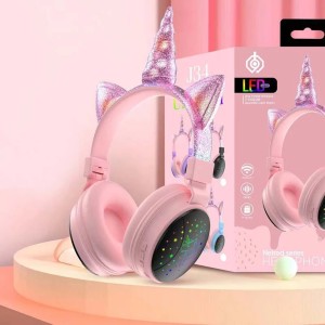 هدفون بی سیم بچگانه طرح اسب تک شاخ مدل J34