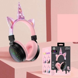 هدفون بی سیم بچگانه طرح اسب تک شاخ مدل J34