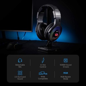 هدست گیمینگ با سیم ردراگون مدل PANDORA H350RGB