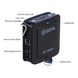 میکروفون یقه ای با سیم بویا مدل BY-DM20 رابط Type-C - Lightning - Usb