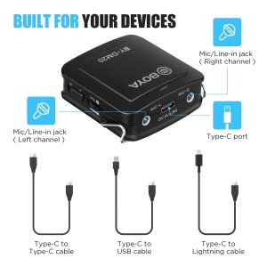میکروفون یقه ای با سیم بویا مدل BY-DM20 رابط Type-C - Lightning - Usb