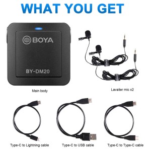 میکروفون یقه ای با سیم بویا مدل BY-DM20 رابط Type-C - Lightning - Usb