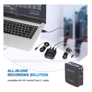میکروفون یقه ای با سیم بویا مدل BY-DM20 رابط Type-C - Lightning - Usb