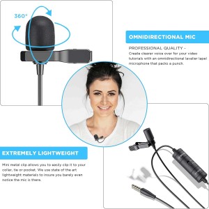 میکروفون یقه ای با سیم بویا مدل BY-M1S (جعبه باز)