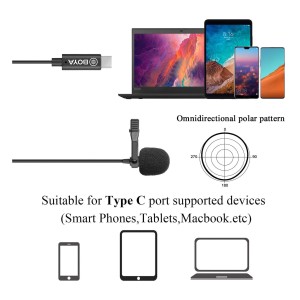 میکروفون یقه ای با سیم بویا مدل BY-M3 رابط Type-C