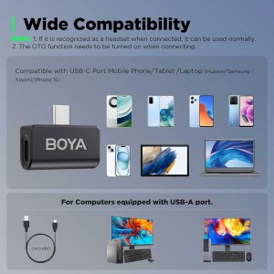 میکروفون یقه ای بی سیم بویا مدل Omic U رابط Type-C