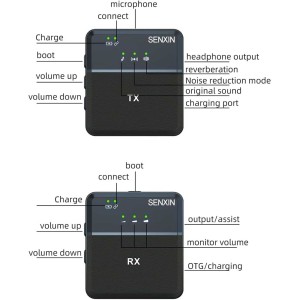 میکروفون یقه ای بی سیم دو میکروفون مدل SX9