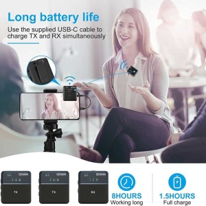 میکروفون یقه ای بی سیم دو میکروفون مدل SX9