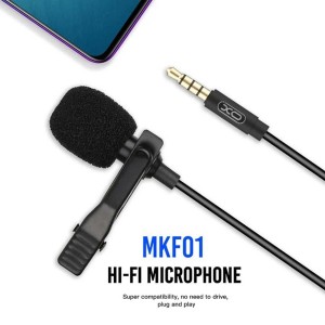 میکروفون یقه ای باسیم 3.5 میلی متری ایکس او مدل MKF01 طول 2 متر