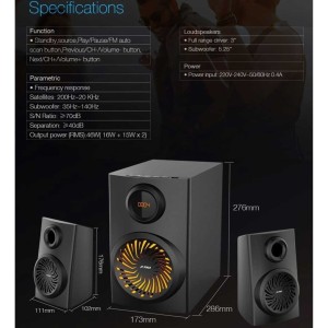 اسپیکر بلوتوثی اف اند دی مدل F190X