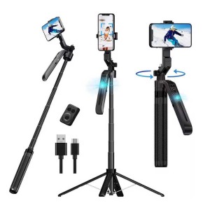 سه پایه و مونوپاد بلوتوثی ریموت دار هوشمند مدل C12 با قابلیت تشخیص چهره