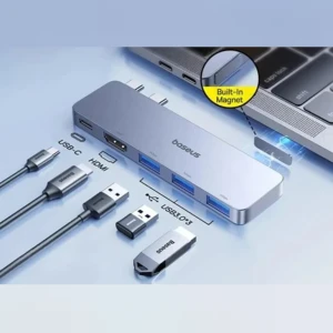 هاب 5 پورت Type-C باسئوس مدل BSOH180