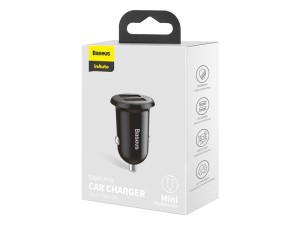 شارژر فندکی فست شارژ ماشین 24 وات باسئوس مدل CCALLP0102