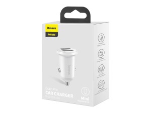 شارژر فندکی فست شارژ ماشین 24 وات باسئوس مدل CCALLP0102