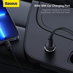 شارژر فندکی فست شارژ ماشین، هولدر و شارژر وایرلس باسئوس مدل BSCW01