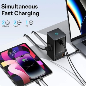 چند راهی برق 2 سوکت برق باسئوس مدل CCGAN65S2ACE
