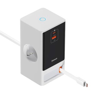 چند راهی برق 2 سوکت برق باسئوس مدل CCGAN65S2ACE
