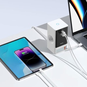 چند راهی برق 2 سوکت برق باسئوس مدل CCGAN65S2ACE