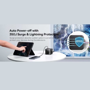 چندراهی و محافظ برق سه سوکت و هاب شارژ باسئوس مدل BPS303E