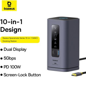 هاب 10 پورت Type-C و Docking Station باسئوس مدل B0056810281300