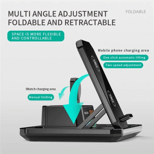 شارژر وایرلس و اسپیکر رومیزی با چراغ RGB مدل C18