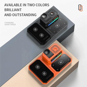 شارژر وایرلس و اسپیکر رومیزی با چراغ RGB مدل C18