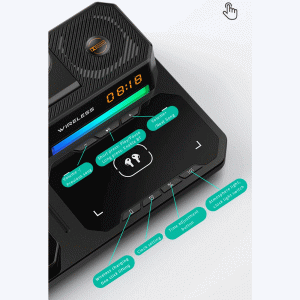 شارژر وایرلس و اسپیکر رومیزی با چراغ RGB مدل C18