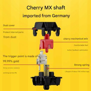کیبورد مکانیکی گیمینگ بی سیم سه حالته چری مدل MX20S