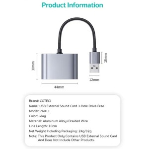 مبدل USB به جک کوتسی مدل 76011