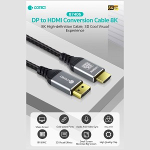 کابل Display به HDMI کوتسی مدل 87406 طول سه متر