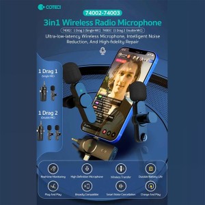 میکروفن بی‌سیم یقه‌ای کوتسی مدل 74002