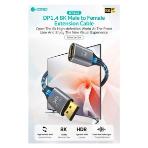 کابل افزایش طول پورت Display کوتتسی مدل 87412 نیم متری