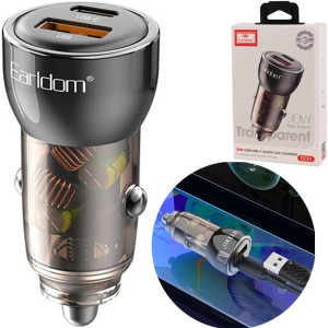 شارژر فندکی خودرو Type-C و USB ارلدام مدل CC31