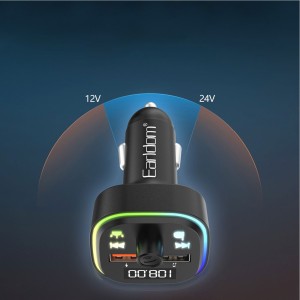 شارژر فندکی فست شارژ ماشین و گیرنده بلوتوثی ارلدام مدل ETM85