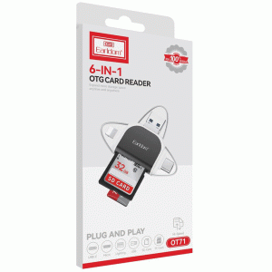 مبدل و کارت خوان USB به Type-C، Lightning، micro-USB و USB ارلدام مدل OT71
