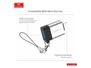 مبدل OTG آیفون USB به Lightning ارلدام مدل ETOT65