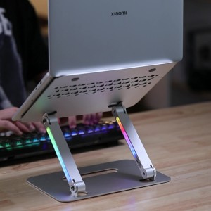 استند و پایه لپ تاپ آلومنیومی تاشو با نور آر جی بی مدل P91H