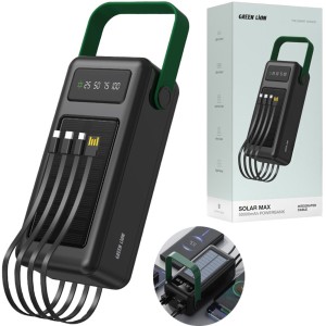 پاوربانک خورشیدی گرین‌لاین مدل GNSLRPB50KBK PB73 ظرفیت 50000 میلی آمپر ساعت